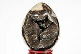Septarian Dragon Egg Geode - Black Crystals #191491-2